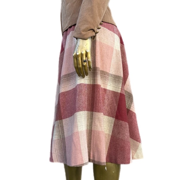 Vintage acrylic blend check plaid a-line skirt by Brooks Additions tag size 11 - Picture 2 of 5